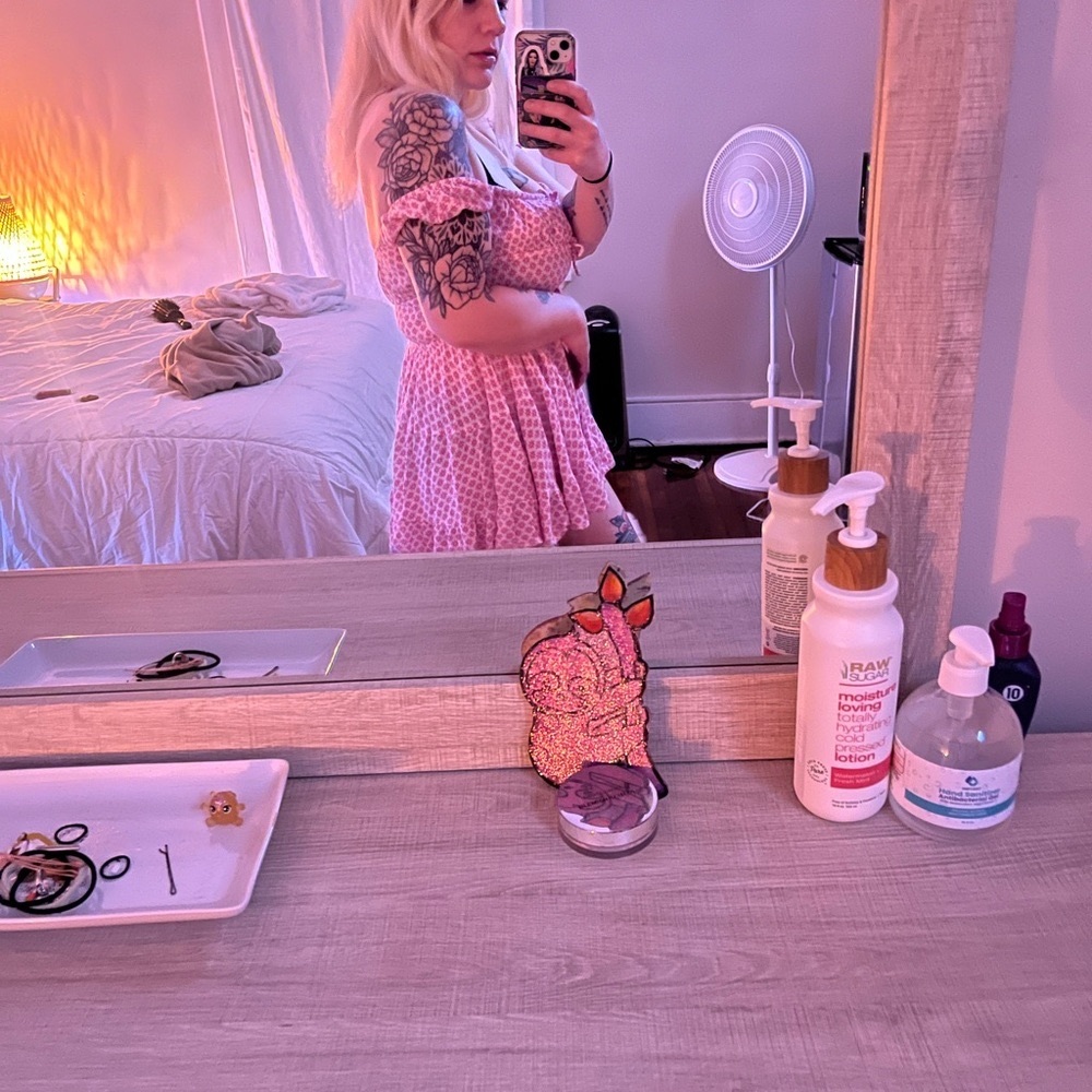 pink floral barbiecore mini dress
